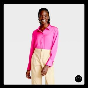 A New Day pink silk button up.